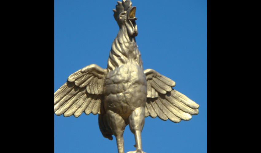 Coq couronnant le monument d'Iguerande (obélisque) - ©SMPCB